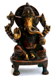 Ganesha - beeld van tweekleurige messing - 15 cm hoog