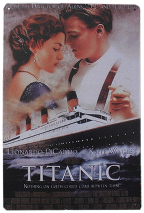 Blikken metalen wandbord Titanic 2 20 x 30 cm