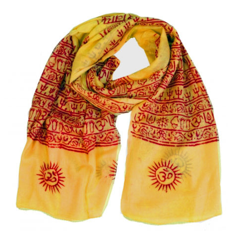 Kinderdag vrouwelijk Je zal beter worden Benares-sjaal Indiaas Hindu Varanasi geel- 60 x 120 cm | Benares-sjaals  klein - 60 x 120 cm | WEBWINKEL EXOTIEK