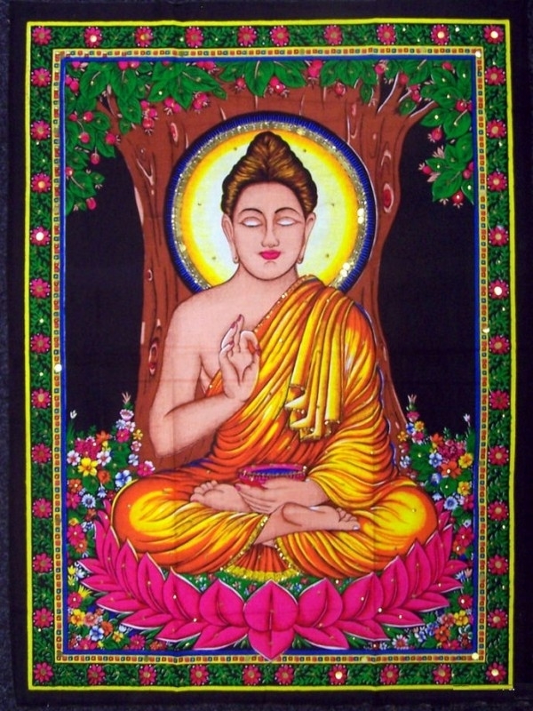 Muurkleed Buddha - c.a. 80 x 110 cm