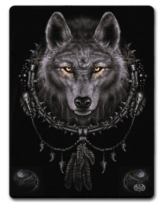 Computerspelletjes spelen Afgrond doorgaan met Spiral Direct - Wolf Dreams - fleece deken met dessin van een wolf in een  droomvanger - 150 x 200 cm | Spiral Direct | WEBWINKEL EXOTIEK