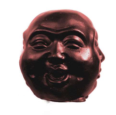 Happy Boeddha met 4 Gezichten 8 cm rood