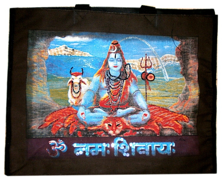 Zwarte canvas shopper Shiva
