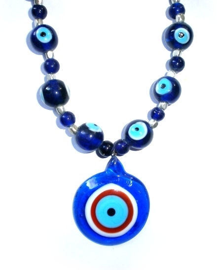 Hedendaags Glazen ketting boze oog blauw 1 | Boze oog kettingen | WEBWINKEL TL-18