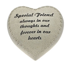 Hartvormige grafsteen Special Friend - 18 cm