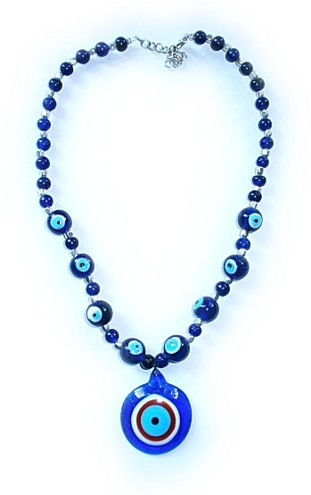 Wonderbaar Glazen ketting boze oog blauw 1 | Boze oog kettingen | WEBWINKEL QV-15