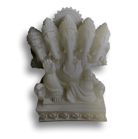 Ganesha Multihoofd Wit 11 cm hoog