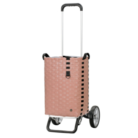 Lichte boodschappenwagen van aluminium, Alu Star Shopper Silja terra roze