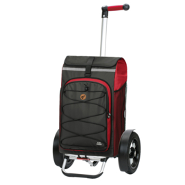 Boodschappenwagen met extra grote wielen voor achter de fiets, Tura Shopper Fado 2.1 rood