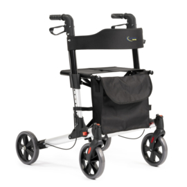 Lichtgewicht rollator met rugleuning (dubbel opvouwbaar)