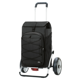 Boodschappenwagen met grote wielen en spatborden voor achter de fiets, Royal Shopper Plus Fado 3.0 zwart