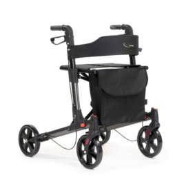 Lichtgewicht rollator met rugleuning (dubbel opvouwbaar)