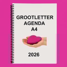 Grootletter agenda 2026, agenda met grote letters en cijfers in A4-formaat