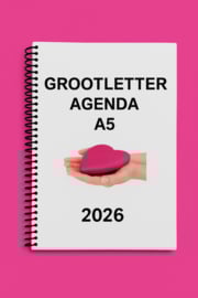 Grootletter agenda 2026, agenda met grote letters en cijfers in A5-formaat
