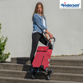 Boodschappentrolley voor de trap, Scala Traploper Shopper Sofia rood