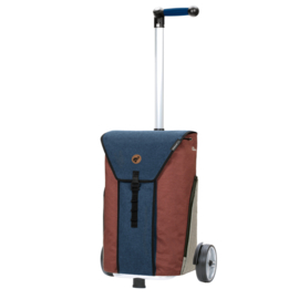 Lichte boodschappenwagen om te duwen of trekken, Unus Shopper Oli.P 2.0 blauw
