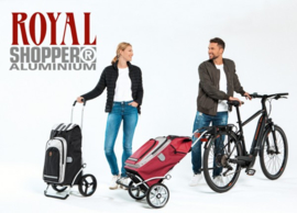 Boodschappenwagen voor achter de fiets met grote 3-spaken wielen, Royal Shopper