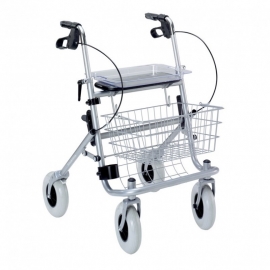 Nieuwe standaard rollator met mandje, stokhouder en dienblad