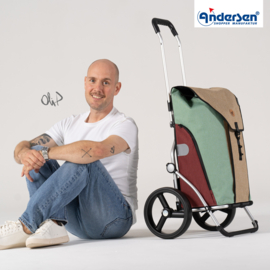 Boodschappenwagen met grote 3-spaken wielen, Royal Shopper Oli.P 2.0 beige