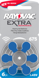 Hoorbatterijen Rayovac blauw R675 voor hoortoestellen, Rayovac Extra Advanced