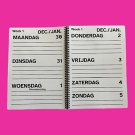 Grootletter agenda 2025, agenda met grote letters en cijfers in A4-formaat