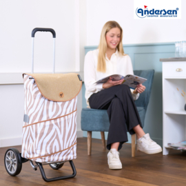 Lichte boodschappenwagen van aluminium, Alu Star Shopper Tyra Zebra