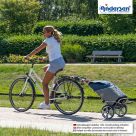 Boodschappenwagen met grote wielen en spatborden voor achter de fiets, Royal Shopper Lasse blauw