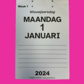 Zorgkalender 2024, grootletter Zorg dagkalender A4, Alzheimer, Dementie