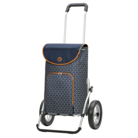 Boodschappenwagen met grote wielen met metalen spaken, Royal Shopper Famke blauw