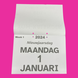 Grootletter dagkalender 2024 in A4-formaat, scheur dagkalender met grote letters en cijfers