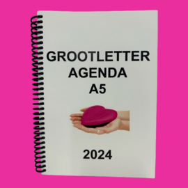 Grootletter agenda 2024, agenda met grote letters en cijfers in A5-formaat