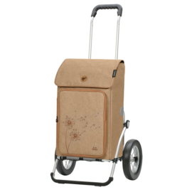 Boodschappenwagen met grote wielen met metalen spaken, Royal Shopper Erbo beige