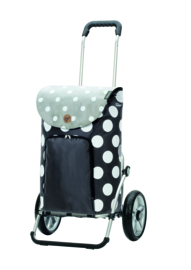 Boodschappenwagen met grote wielen met kogellagers, Royal Shopper Dots Grijs