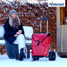 Boodschappenwagen met extra grote kogellager-wielen van 29 cm, Royal Shopper Ortlieb rood