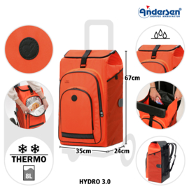 Boodschappenwagen met grote wielen met kogellagers, Royal Shopper Hydro 3.0 oranje