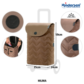 Boodschappenwagen met 4 wielen, ook om te duwen, Quattro Shopper Hilma mousse