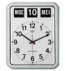 Nederlandse kalenderklok BQ-12A Wit, kalenderklok voor slechtzienden die tijd en datum weergeeft WWV619050