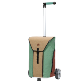 Lichte boodschappenwagen om te duwen of trekken, Unus Shopper Oli.P 2.0 beige