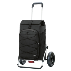 Boodschappenwagen met grote wielen en spatborden voor achter de fiets, Royal Shopper Plus Fado 3.0 zwart