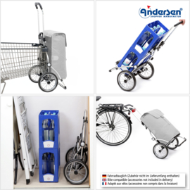 Boodschappenwagen met grote wielen met metalen spaken, Royal Shopper Senta 2.0 blauw