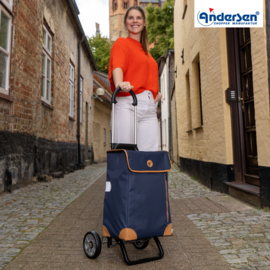 Zeer lichte boodschappenwagen van aluminium, Scala Shopper Plus Weda blauw
