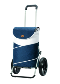 Boodschappenwagen met extra grote wielen van 29 cm met kogellagers, Royal Shopper Jarl Blauw