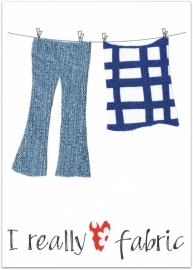 Wenskaart Love Fabric (broek)
