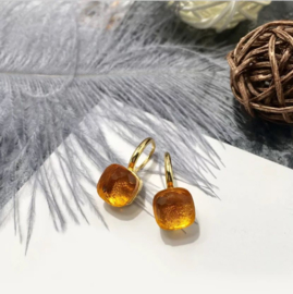 Jozemiek Stone earring Geel - goud of zilver