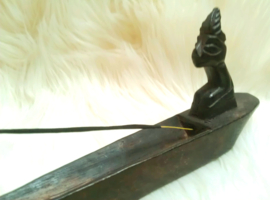 Vintage wierookhouder kano Afrika(41cm)-2