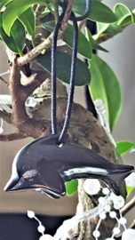 Hematiet dolfijn edelsteenhanger 5cm