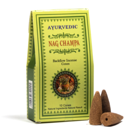 Ayurvedische Nag Champa backflow kegeltjes (10 stuks)