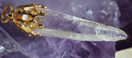 Bergkristal ruw punt edelsteenhanger 3,5cm