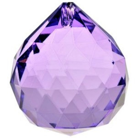 Feng Shui kristal bol 4cm - violet met nylondraad