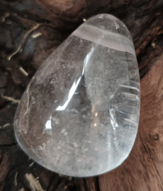 Bergkristal edelsteenhanger geboord +- 3,5 cm